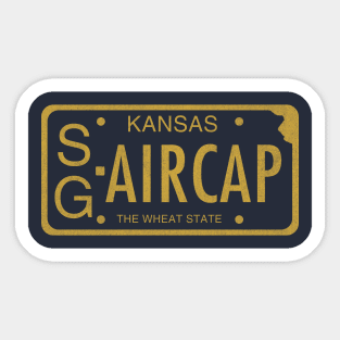 AIR CAP Vintage License Plate Sticker